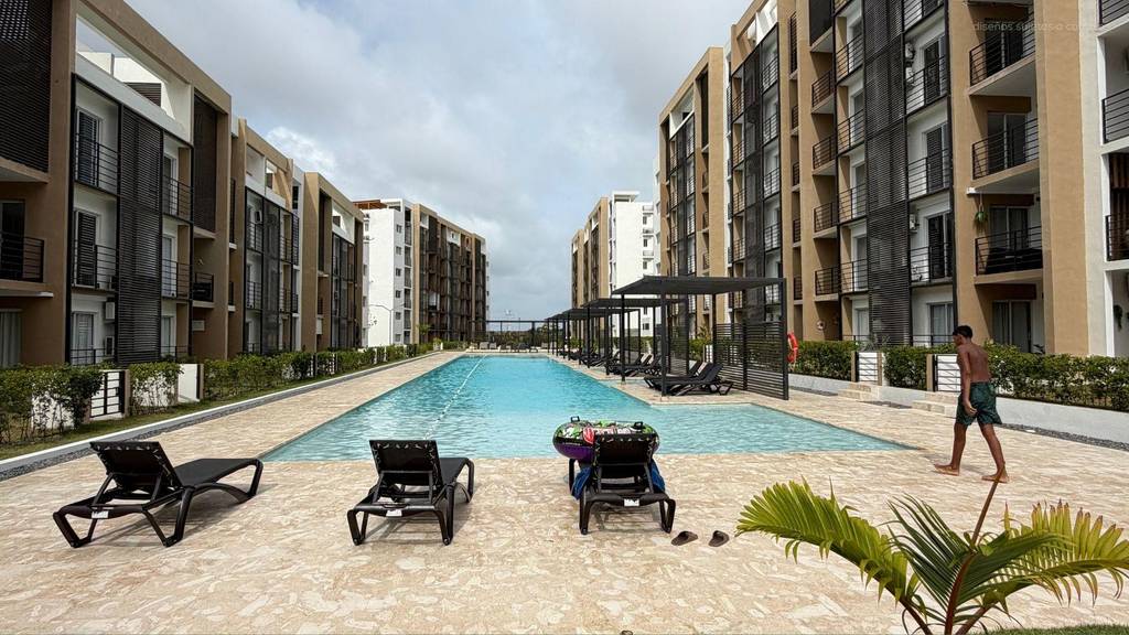 Apartamento de 2 Habitaciones en Venta en Punta Cana con Piscina